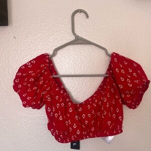 Motel Rocks Scarlet Floral Puff Sleeve Mini Dress